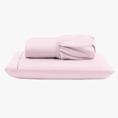 Jogo De Lençol Peletizado 400 Fios Solteiro 2 Peças Casa - Hotel - Pousada Barato - Rosa