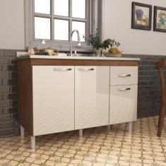 Balcão Para Pia 120cm Indekes Sem Tampo 6115.491 Noce/off