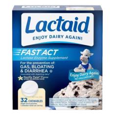 Enzima Lactose Lactaid Rápida Ação 32 Capsulas Mastigáveis