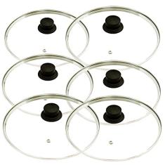 Jogo 6 Tampas Vidro Temperado Avulsas Para Panela Frigideira