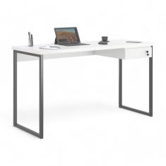 Mesa Home Office Escrivaninha Industriale 1,00 Branco Com Gaveteiro