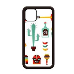 Sombrero Tequila Guitar Chili Mexico Elment para iPhone 11 Pro Max Capa para Apple Mobile Case Shell
