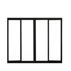 Janela de Alumínio de Correr 100x200cm 4 Folhas Hale Esquadrias Preto