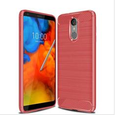 Capa para LG Q8 2018, capa de material de fibra de carbono, macia, antiderrapante, antiimpressões digitais, capa totalmente protetora para LG Q8 2018