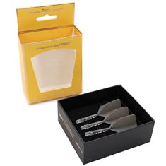 CUESOUL Eixo de dardos integrado ROST T19 e voos em forma de asa grande cinza 28 mm - diga adeus ao voo de dardos de queda