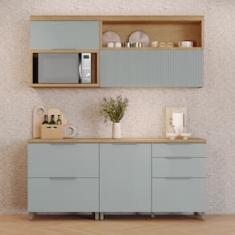 Cozinha Compacta Nesher Marquesa com 4 Portas, 4 Gavetas e 3 Prateleiras – 200 cm de Largura