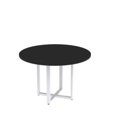 Mesa de Reunião Redonda 100cm Mrr1100p25tub Preto/Branco