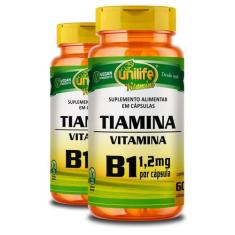 Kit 2 Vitamina B1 Tiamina Unilife 60 Cápsulas