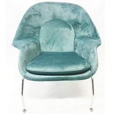 Poltrona Womb Chair tecido veludo verde menta - Poltronas do Sul