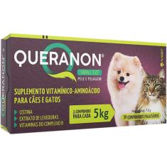 Suplemento Vitamínico-Aminoácido Avert Queranon para Cães e Gatos de 5 Kg - 30 Comprimidos