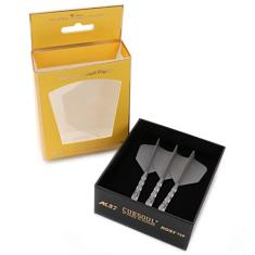 CUESOUL Eixo de dardos integrado ROST T19 e voos em forma de asa grande cinza 33 mm - diga adeus ao voo de dardos de queda