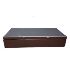 Cama Box Baú Solteiro Blindado Sintético Marrom