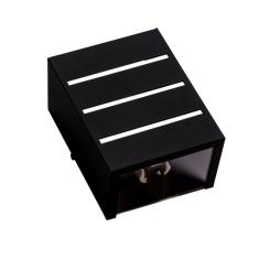 Kit 3 Arandelas Preto 2 Focos E 3 Frisos Parede Ar1612