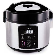 Panela de Arroz Elétrica 1 Litro em Aço Inoxidável e 8 Predefinições, 110V, YumAsia Kumo, Prata