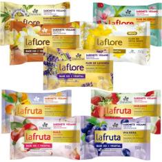 5UN La Flore  4UN La Fruta Sabonete Barra Vegetal 150g Davene