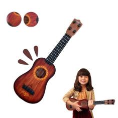 Mini Violão Infantil Acústico Brinquedo Criança 44cm Corda Aço Ajustáv