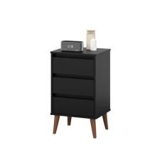 Mesa De Cabeceira Wood Preto - EJ Móveis