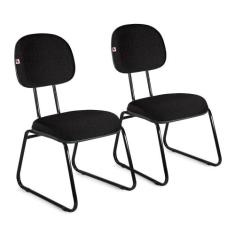 Cadeira Ágata Secretária Pé Sky L Duplo Kit 02 Tecido - Ideaflex,  Pre