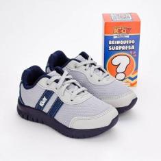 Tênis Infantil Menino Kidy Ultra Flex Com Supresa Cinza com Azul Marinho-Masculino