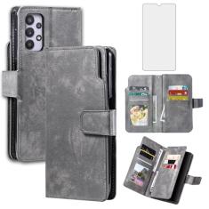 Asuwish Capa de telefone para Samsung Galaxy A32 5G 2021 6,5 polegadas capa carteira com protetor de tela de vidro temperado flip porta-cartão de crédito suporte celular M32 G5 A 32 32A S32 SM-A326U