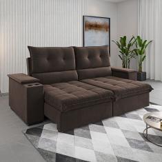 Sofá 4 Lugares Santiago Retrátil e Reclinável Bombom - Viero Móveis