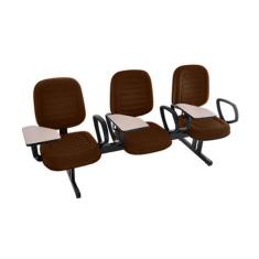 Cadeira Em Longarina Com Prancheta Linha Blenda Marrom