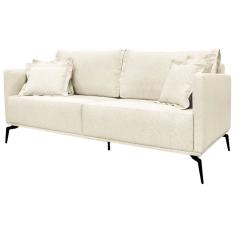 Sofa Liv 3 Lugares 220cm Pes Aço Linho 234 Natural Ezz