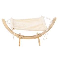 Cama de Rede para Gatos, Cama de Gato Elevada de Madeira Confortável e Respirável Fácil de Montar Cama de Cachorro Pequena Removível e Lavável Cadeira de Gato Em pé Móveis