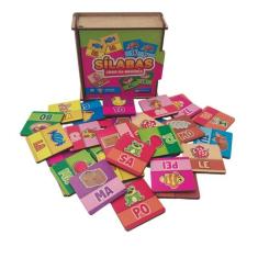 Jogo da memória das sílabas 30 pçs madeira cx com tampa - MANINHO