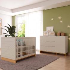 Quarto de Bebê 2 Pçs Berço e Cômoda Grande Coleção Cubo