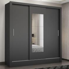 Guarda Roupa Casal Fortaleza 3 Portas Com Espelho Carioca Móveis, Pret