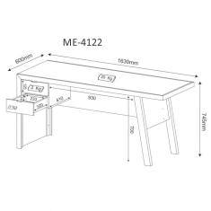 Mesa Escritório Com 2 Gavetas Tecno Mobili Rústico