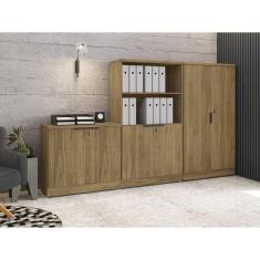 Conjunto Home Office 3 Peças 1 Balcão 2 Armários para Escritório com Chave Kappesberg Itapuã