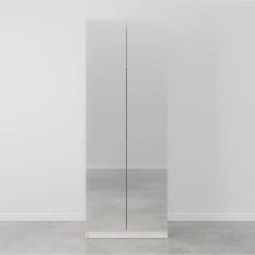 Guarda Roupa Hera com Espelho 2 Portas com Cabideiro e 2 Gavetas CabeCasa MadeiraMadeira Branco Geada/Cinza