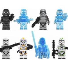 Boneco Blocos De Montar Darth Vader Troopers Transparentes