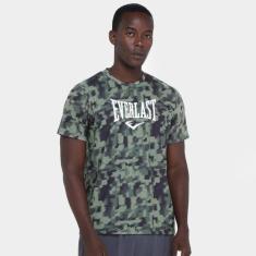 Camiseta Everlast Camuflada Masculina, Verde, Preto, G