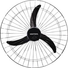 Ventilador de Parede Ventisol New 60cm com 147W e 3 Pás Preto 127V, 11