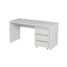 Mesa De Escritório 150cm Com Gaveteiro Com Rodízio Ficus Cabecasa Madeiramadeira Branco