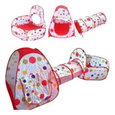 Barraca Cabana Toca Túnel Infantil 3x1 Piscina De Bolinhas - Pop Brinq