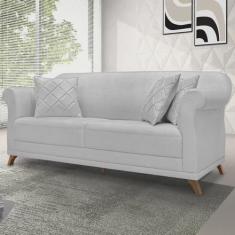 Sofá 3 Lugares 220cm Linho Arras Spezzia Decor