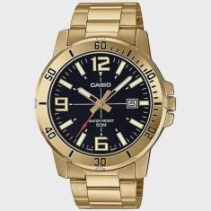 Relógio casio masculino preto dourado MTP-VD01G-1BVUDF