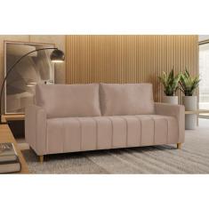 Sofá Amelie 3 Lugares em Suede Yescasa    Castor