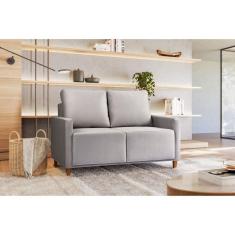 Sofá Angela 2 Lugares em Veludo Yescasa Cinza