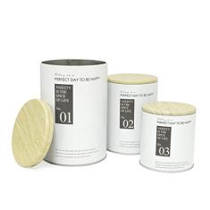 Conjunto de Latas Potes de Metal para mantimentos 3 Peças COR:BRANCO