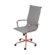 Cadeira De Escritório Giratoria Eames Cinza - Alta | Rose Gold