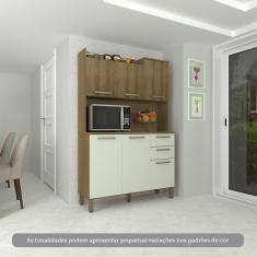 Cozinha Compacta 120,30cm 6 Portas e 2 Gavetas com Tampo 351 Luciane Móveis
