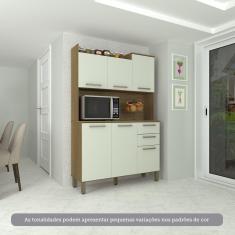 Cozinha Compacta 120,30cm 6 Portas e 2 Gavetas com Tampo 351 Luciane Móveis
