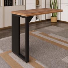 Mesa Auxiliar Direita/esquerda– Pé Quadro 90x45x73,5cm Marrom/Preto