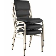 Kit Com 3 Cadeiras Para Auditórios Linha Hotel Smart Preto