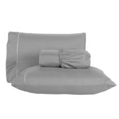 Jogo De Lençol Queen 3 Peças 400 Fios Com Elástico - Cores Lisas - JOÃ